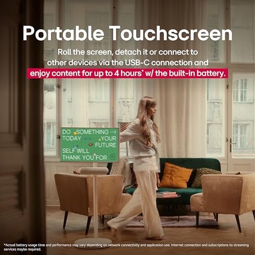 LG 27 Inch StanbyME 2 with Folio Cover  Portable Touch Screen  Dolby Vision  HDR10  Filmmaker Mode  Built in Battery  Full Swivel Rotation  27LX6TYGA  2025 