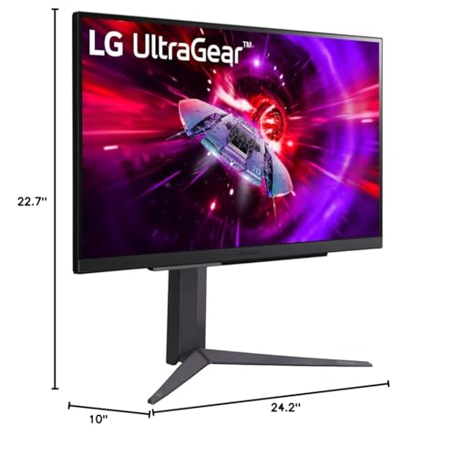 LG 27 UltraGear QHD  2560x1440  Gaming Monitor  240Hz  1ms  VESA DisplayHDR 400  G SYNC and AMD FreeSync Premium  HDMI 2 1  DisplayPort  4 Pole HP Out DTS HP X  Tilt/Height/Pivot Stand  Black