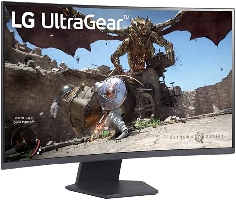 LG 32GS60QC B Ultragear 32 inch Curved Gaming Monitor QHD  2560x1440  180Hz 1ms 1000R AMD FreeSync HDR10 HDMIx2 DisplayPort Borderless Design Black Stabilizer DAS Crosshair FPS Counter   Black