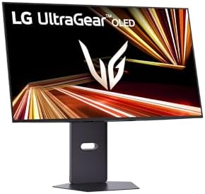 LG 32GX850A B 32 UltraGear 4K UHD  3840 x 2160  Glossy OLED Gaming Monitor  Dual Mode 165Hz/330Hz  0 03ms  G SYNC  FreeSync Premium Pro  TrueBlack 400  HDMI  DP  Tilt/Height/Swivel/Pivot Stand  Black