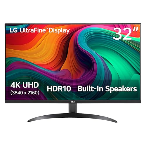 LG 32UR500K B Ultrafine 32 inch 4K UHD  3840x2160  Computer Monitor HDR10 Built in Speaker x2 OnScreen Control Reader Mode Flicker Safe Borderless Design HDMIx2 DisplayPort Black