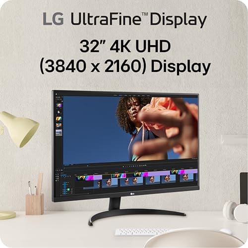 LG 32UR500K B Ultrafine 32 inch 4K UHD  3840x2160  Computer Monitor HDR10 Built in Speaker x2 OnScreen Control Reader Mode Flicker Safe Borderless Design HDMIx2 DisplayPort Black