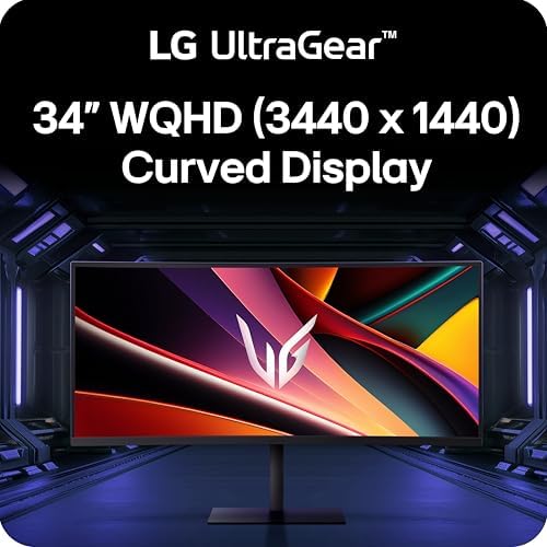 LG 34G630A B 34 Inch Ultragear WQHD  3440 x 1440  Curved Gaming Monitor  240Hz  1ms  FreeSync Premium  DisplayHDR 400  Built in Speaker  HDMI  DisplayPort  USB Type C  Tilt/Height/Swivel Stand  Black