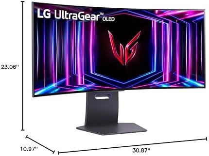 LG 34GS95QE 34 inch Ultragear OLED Curved Gaming Monitor WQHD 1440p 800R 240Hz 0 03ms AMD FreeSync Premium Pro NVIDIA G Sync HDMI 2 1 DisplayPort Tilt/Height/Swivel Stand Black