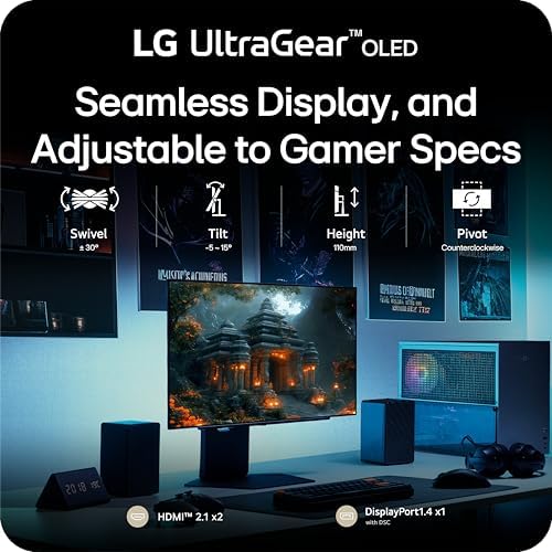 LG 34GX900A B 34 Inch Ultragear WQHD  3440 x 1440  OLED Curved Gaming Monitor  240Hz  0 03ms  NVIDIA G Sync  VESA DisplayHDR True Black 400  HDMI 2 1  DisplayPort  USB Type C PD 65W  Black