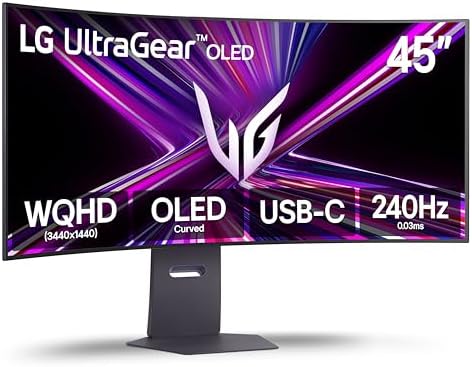 LG 34GX900A B 34 Inch Ultragear WQHD  3440 x 1440  OLED Curved Gaming Monitor  240Hz  0 03ms  NVIDIA G Sync  VESA DisplayHDR True Black 400  HDMI 2 1  DisplayPort  USB Type C PD 65W  Black