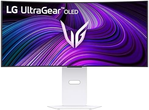 LG 34GX90SA W 34 inch Ultragear WQHD  3440 x 1440  OLED Curved Gaming Monitor 240Hz  1ms  NVIDIA G Sync Compatible  AMD FreeSync Premium  VESA DisplayHDR True Black 400  webOS  USB Type C  White
