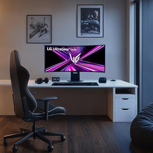 LG 34GX90SA W 34 inch Ultragear WQHD  3440 x 1440  OLED Curved Gaming Monitor 240Hz  1ms  NVIDIA G Sync Compatible  AMD FreeSync Premium  VESA DisplayHDR True Black 400  webOS  USB Type C  White