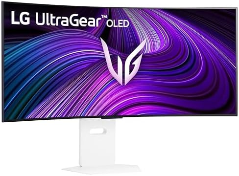 LG 34GX90SA W 34 inch Ultragear WQHD  3440 x 1440  OLED Curved Gaming Monitor 240Hz  1ms  NVIDIA G Sync Compatible  AMD FreeSync Premium  VESA DisplayHDR True Black 400  webOS  USB Type C  White