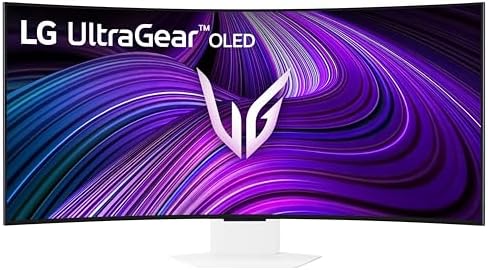 LG 34GX90SA W 34 inch Ultragear WQHD  3440 x 1440  OLED Curved Gaming Monitor 240Hz  1ms  NVIDIA G Sync Compatible  AMD FreeSync Premium  VESA DisplayHDR True Black 400  webOS  USB Type C  White