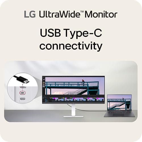 LG 34U530A W 34 inch UltraWide WFHD  2560 x 1080  IPS Wide Computer Monitor  100Hz  VESA DisplayHDR 400  HDMI  DisplayPort  USB Type C  Tilt/Height/Swivel Stand  White