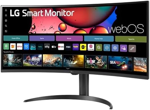 LG 34 Curved UltraWide WQHD 3440x1440  Smart Monitor with HDR10 99  sRGB  100Hz  Magic Remote  AirPlay 2 & Adjustable Stand  webOS