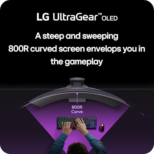 LG 39GS95QE Ultragear OLED Curved Gaming Monitor 39 Inch WQHD 800R 240Hz 0 03ms DisplayHDR True Black 400 AMD FreeSync Premium Pro NVIDIA G Sync HDMI 2 1 DisplayPort Tilt/Height/Swivel Stand   Black