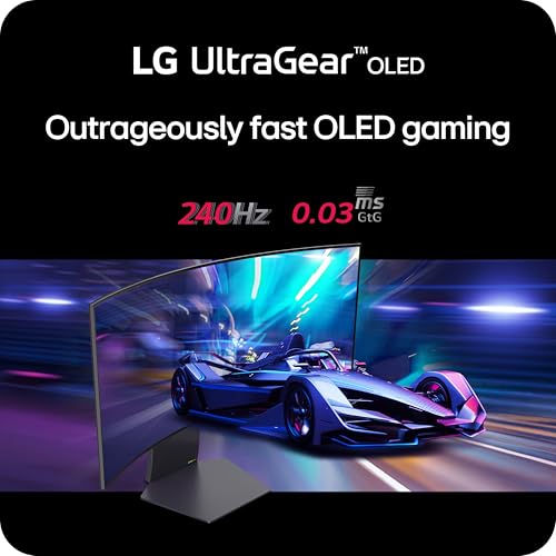 LG 39GS95QE Ultragear OLED Curved Gaming Monitor 39 Inch WQHD 800R 240Hz 0 03ms DisplayHDR True Black 400 AMD FreeSync Premium Pro NVIDIA G Sync HDMI 2 1 DisplayPort Tilt/Height/Swivel Stand   Black