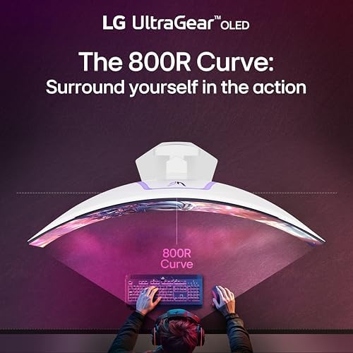 LG 39GX90SA W 39 inch Ultragear WQHD  3440 x 1440  OLED Curved Gaming Monitor 240Hz  1ms  NVIDIA G Sync Compatible  AMD FreeSync Premium  VESA DisplayHDR True Black 400  webOS  USB Type C  White