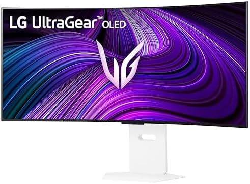 LG 39GX90SA W 39 inch Ultragear WQHD  3440 x 1440  OLED Curved Gaming Monitor 240Hz  1ms  NVIDIA G Sync Compatible  AMD FreeSync Premium  VESA DisplayHDR True Black 400  webOS  USB Type C  White