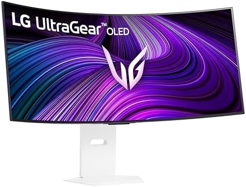 LG 39GX90SA W 39 inch Ultragear WQHD  3440 x 1440  OLED Curved Gaming Monitor 240Hz  1ms  NVIDIA G Sync Compatible  AMD FreeSync Premium  VESA DisplayHDR True Black 400  webOS  USB Type C  White