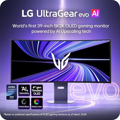 LG 39GX950B B 39 inch Ultragear evo 5K2K WUHD  5120 x 2160  OLED Curved Gaming Monitor  Dual Mode 165Hz  0 03ms  NVIDIA G Sync  FreeSync Premium Pro  DisplayHDR True Black 500  HDMI  DP  USB C  Black
