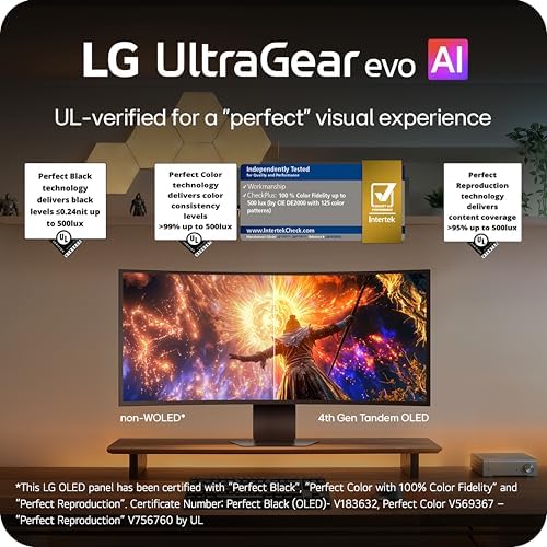 LG 39GX950B B 39 inch Ultragear evo 5K2K WUHD  5120 x 2160  OLED Curved Gaming Monitor  Dual Mode 165Hz  0 03ms  NVIDIA G Sync  FreeSync Premium Pro  DisplayHDR True Black 500  HDMI  DP  USB C  Black