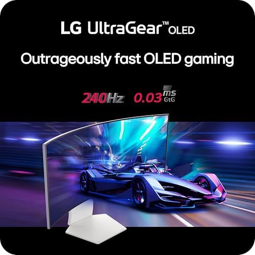 LG 45GX900A B 45 Inch Ultragear WQHD  3440 x 1440  OLED Curved Gaming Monitor  240Hz  0 03ms  NVIDIA G Sync  VESA DisplayHDR True Black 400  HDMI 2 1  DisplayPort  USB Type C PD 65W  Black