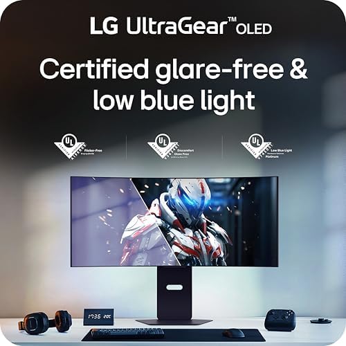 LG 45GX900A B 45 Inch Ultragear WQHD  3440 x 1440  OLED Curved Gaming Monitor  240Hz  0 03ms  NVIDIA G Sync  VESA DisplayHDR True Black 400  HDMI 2 1  DisplayPort  USB Type C PD 65W  Black