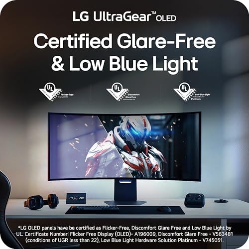 LG 45GX950A B 45 inch Ultragear 5K2K WUHD  5120 x 2160  OLED Curved Gaming Monitor  Dual Mode  165Hz  0 03ms  NVIDIA G Sync  AMD FreeSync Premium Pro  HDR True Black 400  USB Type C 90W  DP2 1  Black