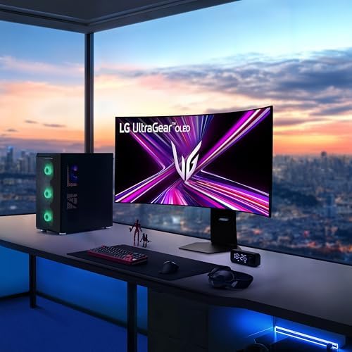 LG 45GX950A B 45 inch Ultragear 5K2K WUHD  5120 x 2160  OLED Curved Gaming Monitor  Dual Mode  165Hz  0 03ms  NVIDIA G Sync  AMD FreeSync Premium Pro  HDR True Black 400  USB Type C 90W  DP2 1  Black
