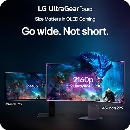 LG 45GX950A B 45 inch Ultragear 5K2K WUHD  5120 x 2160  OLED Curved Gaming Monitor  Dual Mode  165Hz  0 03ms  NVIDIA G Sync  AMD FreeSync Premium Pro  HDR True Black 400  USB Type C 90W  DP2 1