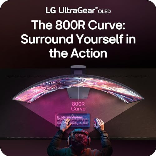 LG 45GX950A B 45 inch Ultragear 5K2K WUHD  5120 x 2160  OLED Curved Gaming Monitor  Dual Mode  165Hz  0 03ms  NVIDIA G Sync  AMD FreeSync Premium Pro  HDR True Black 400  USB Type C 90W  DP2 1