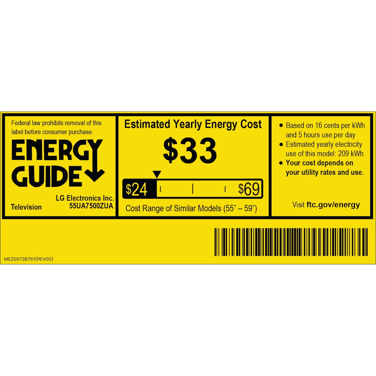 LG 55" 4K UHD UA75 AI Smart TV  55UA7500