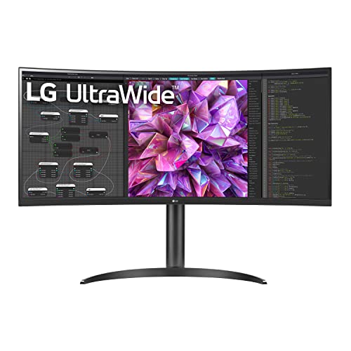 LG UltraWide QHD 34 Inch Curved Computer Monitor 34WQ73A B  IPS with HDR 10 Compatibility  Built In KVM  and USB Type C  Black