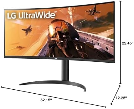 LG UltraWide QHD 34 Inch Curved Computer Monitor 34WQ73A B  IPS with HDR 10 Compatibility  Built In KVM  and USB Type C  Black