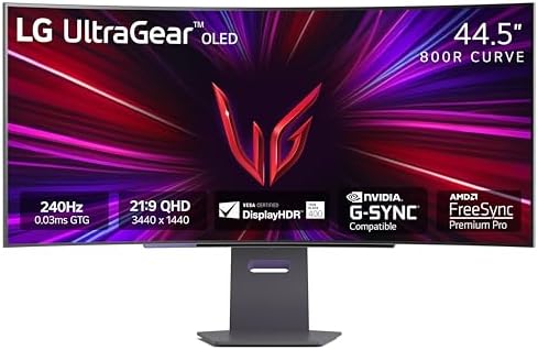 LG Ultragear 39GX900A B 39  OLED Curved WQHD Gaming Monitor   240Hz  0 03ms  G SYNC & FreeSync Premium Pro  HDMI 2 1  DisplayPort 1 4  USB C  VESA  Anti Glare  HDR True Black  800R Curve