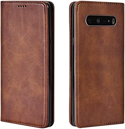 LG V30/V30 Plus/V35 ThinQ Case  Luxury  Cowhide Genuine Leather  Magnetic Closure  Handmade Wallet Case with Kickstand and Card Slots for LGV30/V30 Plus/V35/V35 ThinQ/V30 /V30s   Black
