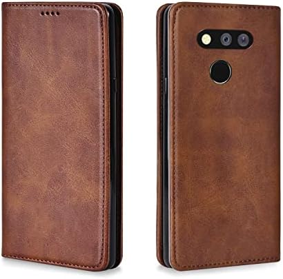 LG V30/V30 Plus/V35 ThinQ Case  Luxury  Cowhide Genuine Leather  Magnetic Closure  Handmade Wallet Case with Kickstand and Card Slots for LGV30/V30 Plus/V35/V35 ThinQ/V30 /V30s   Black
