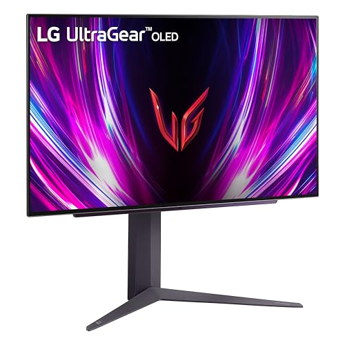 LG  27GS93QE 27 inch Ultragear OLED Gaming Monitor QHD 1440p 240Hz 0 03ms DisplayHDR True Black 400 AMD FreeSync Premium Pro NVIDIA G Sync HDMI 2 1 DisplayPort Tilt/Height/Pivot Stand Black