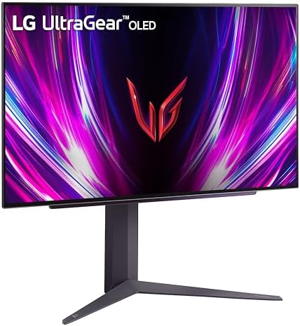 LG  27GS93QE 27 inch Ultragear OLED Gaming Monitor QHD 1440p 240Hz 0 03ms DisplayHDR True Black 400 AMD FreeSync Premium Pro NVIDIA G Sync HDMI 2 1 DisplayPort Tilt/Height/Pivot Stand Black