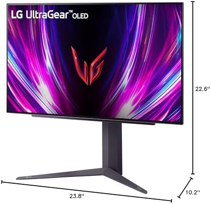 LG  27GS93QE 27 inch Ultragear OLED Gaming Monitor QHD 1440p 240Hz 0 03ms DisplayHDR True Black 400 AMD FreeSync Premium Pro NVIDIA G Sync HDMI 2 1 DisplayPort Tilt/Height/Pivot Stand Black