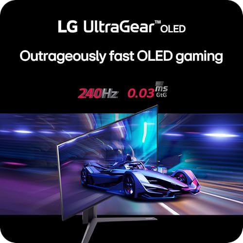 LG  27GS93QE 27 inch Ultragear OLED Gaming Monitor QHD 1440p 240Hz 0 03ms DisplayHDR True Black 400 AMD FreeSync Premium Pro NVIDIA G Sync HDMI 2 1 DisplayPort Tilt/Height/Pivot Stand Black