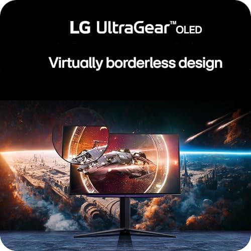 LG  27GS93QE 27 inch Ultragear OLED Gaming Monitor QHD 1440p 240Hz 0 03ms DisplayHDR True Black 400 AMD FreeSync Premium Pro NVIDIA G Sync HDMI 2 1 DisplayPort Tilt/Height/Pivot Stand Black