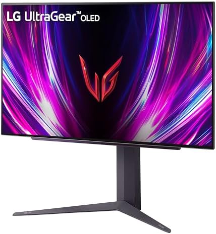 LG  27GS93QE 27 inch Ultragear OLED Gaming Monitor QHD 1440p 240Hz 0 03ms DisplayHDR True Black 400 AMD FreeSync Premium Pro NVIDIA G Sync HDMI 2 1 DisplayPort Tilt/Height/Pivot Stand Black