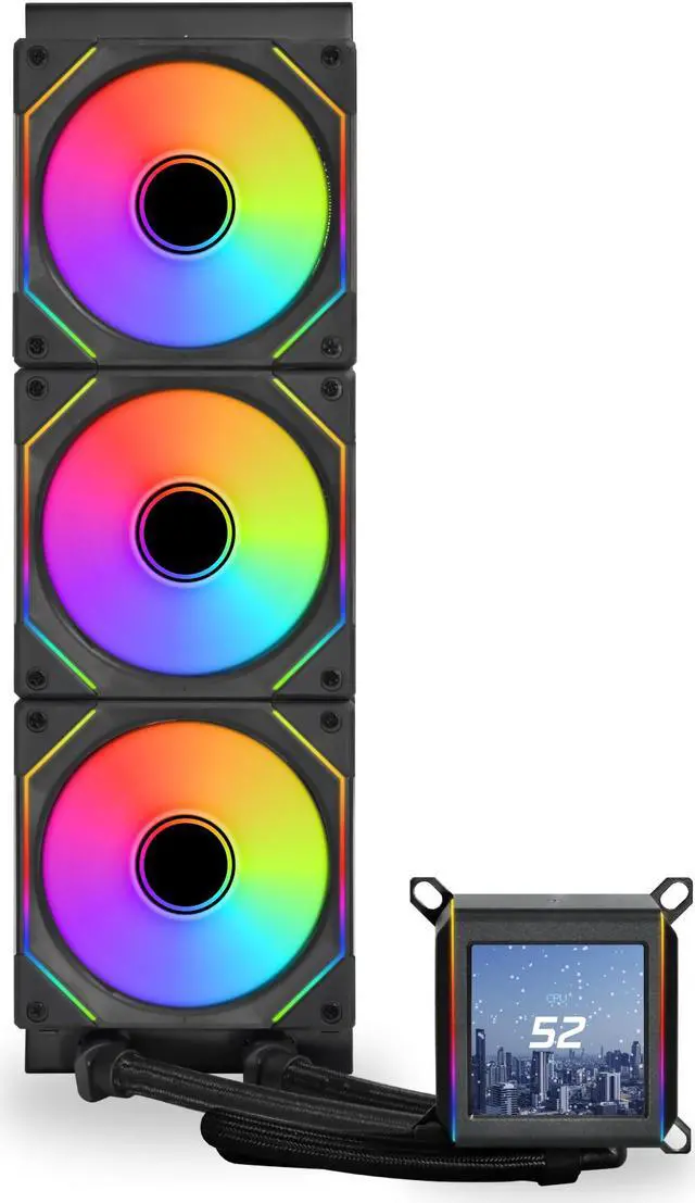 Refrigerador líquido LIAN LI Galahad II LCD SL-INF 360 negro, compatible con Intel LGA 1851, 1700, 1200 y AMD AM5, AM4 - GA2ALCD36INB