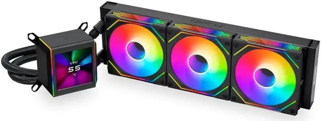 Refrigerador líquido LIAN LI Galahad II LCD SL-INF 360 negro, compatible con Intel LGA 1851, 1700, 1200 y AMD AM5, AM4 - GA2ALCD36INB