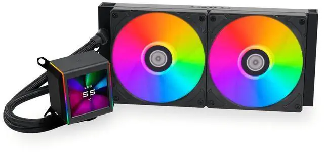 Refrigerador líquido LIAN LI Galahad II LCD SL-INF 360 negro, compatible con Intel LGA 1851, 1700, 1200 y AMD AM5, AM4 - GA2ALCD36INB