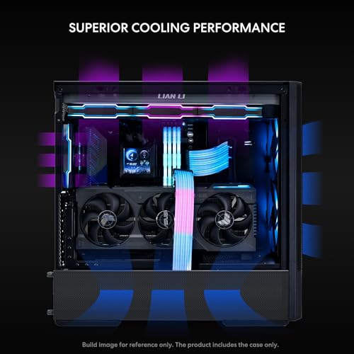 LIAN LI LANCOOL 207 Compact ATX RGB Gaming Computer Case  Airflow Optimized Mesh Panels Tower Chassis w/ 2x140mm ARGB 2x120mm PWM Fans Pre Installed  USB Type C Port  Tempered Glass Side Panel  Black