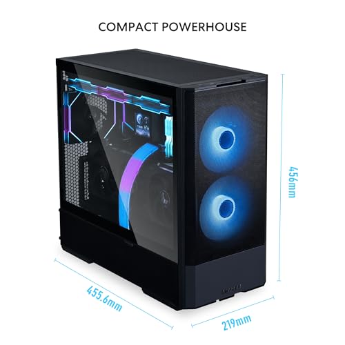LIAN LI LANCOOL 207 Compact ATX RGB Gaming Computer Case  Airflow Optimized Mesh Panels Tower Chassis w/ 2x140mm ARGB 2x120mm PWM Fans Pre Installed  USB Type C Port  Tempered Glass Side Panel  Black
