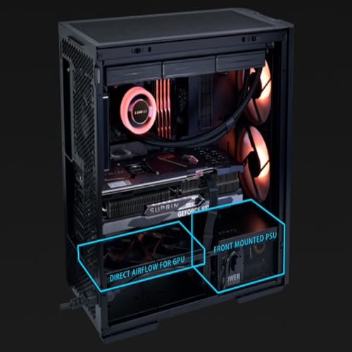 LIAN LI LANCOOL 207 Compact ATX RGB Gaming Computer Case  Airflow Optimized Mesh Panels Tower Chassis w/ 2x140mm ARGB 2x120mm PWM Fans Pre Installed  USB Type C Port  Tempered Glass Side Panel  Black