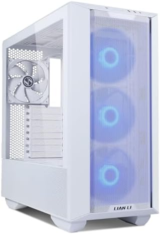LIAN LI LANCOOL III E ATX PC Case  Spacious RGB Gaming Computer Case with Hinged Tempered Glass Doors  Fine Mesh Panels  4x140mm PWM Fans Pre Installed High Airflow Chassis  White