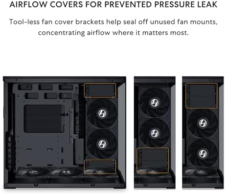 LIAN LI O11D MINI V2 Flow | Carcasa compacta ATX de flujo de aire de media torre para computadora | Vista panorámica | Flujo de aire de alto rendimiento | Incluye 5 ventiladores de hoja inversa de