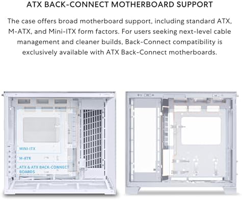 LIAN LI O11D MINI V2 Flow | Carcasa compacta ATX de flujo de aire de media torre para computadora | Vista panorámica | Flujo de aire de alto rendimiento | Incluye 5 ventiladores de hoja inversa de